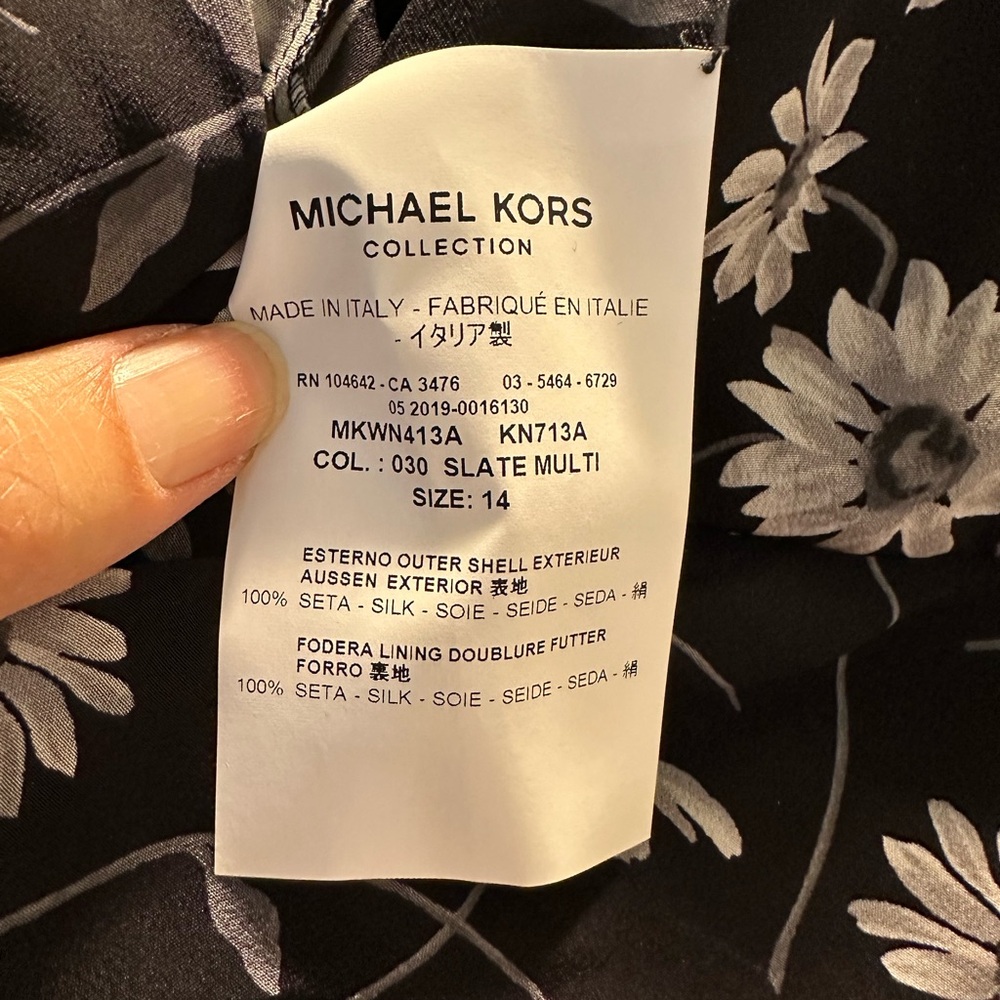 Michael Kors Collection Daisy Silk Crepe De Chine Handkerchief Slip Dress - Picture 9 of 10